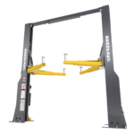 BendPak 20AP super duty two-post lift shown empty, 20,000 lb truck capacity, shop-grade steel, SKU 5175614.