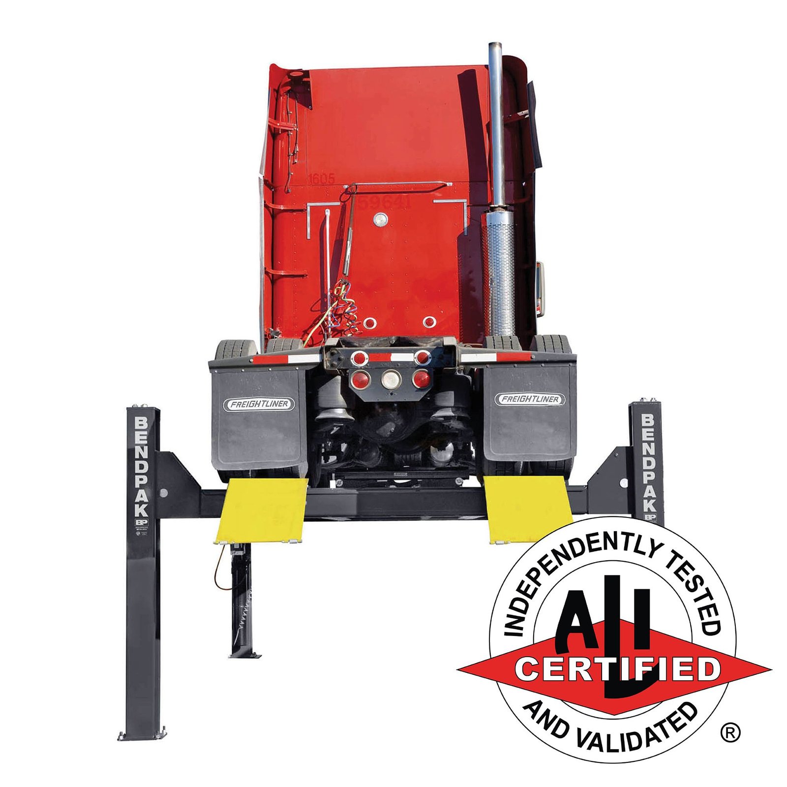 HDS-27X BendPak HDS-27X 5175164 extended four-post lift with 27,000-lb capacity and ALI certification.