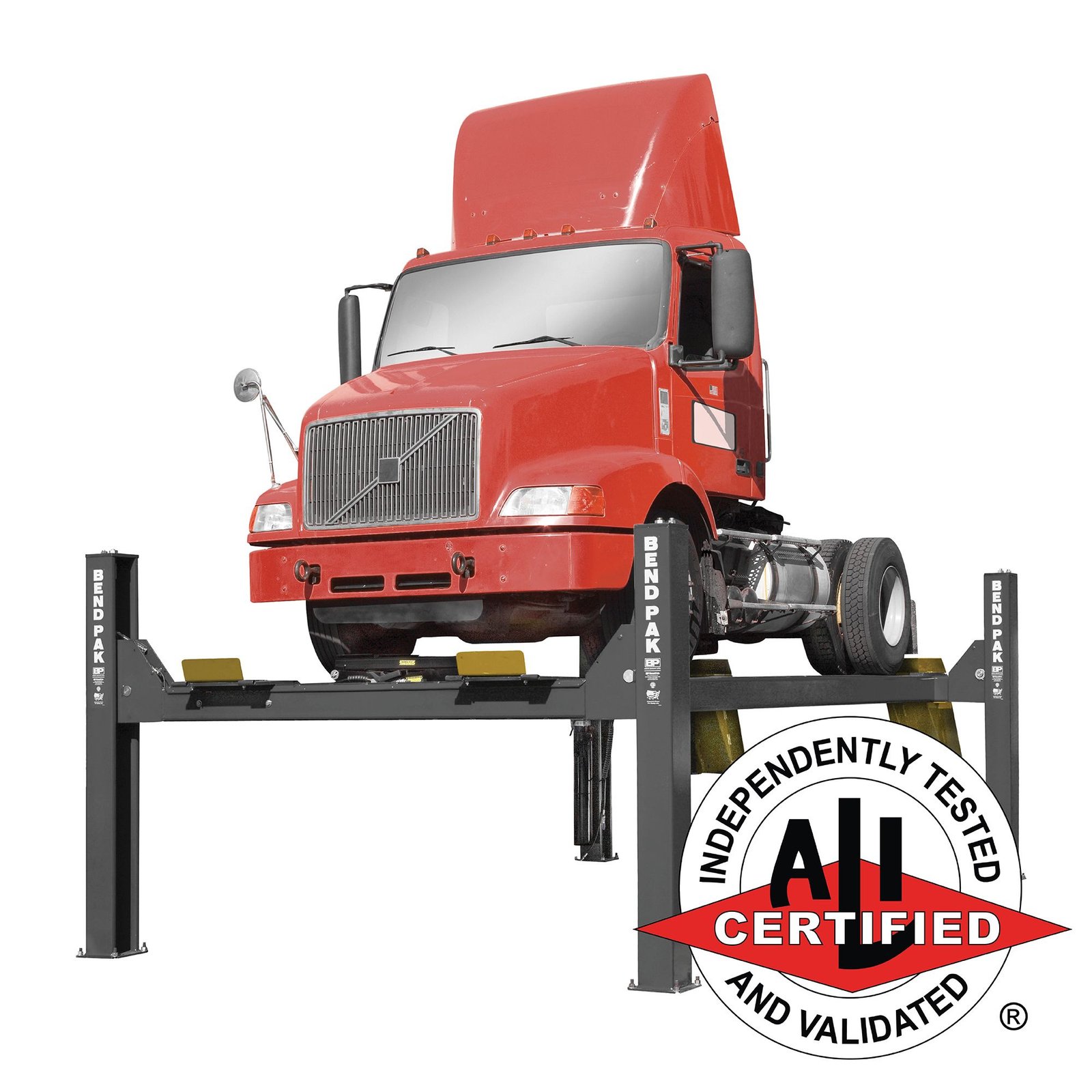 HDS-40 BendPak HDS-40 5175176 four-post lift with 40,000-lb capacity and ALI certification.