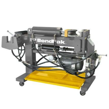 Front view of the BendPak BB-2-MET-503 hydraulic pipe and tube bender, featuring its hydraulic assembly, die mount, and integrated tooling tray for high-capacity metal fabrication