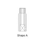 Cross-sectional technical diagram labeled “Shape A” illustrating the internal structure of a Chicago Pneumatic S414x15FTW impact socket, showing drive and wall design details. Get it at Wrenchers.com
