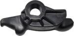 Black nylon tire changer duckhead mount with center bore, top view