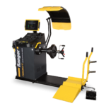 Hybrid wheel balancing machine with wheel lift