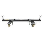 Top view of Ranger RCD-2V car dollies with 4,400-lb capacity. Heavy-duty casters and adjustable design for easy vehicle positioning. SKU 5150409.